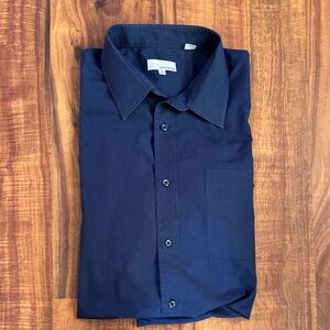 Modern Fit Men's Dark Blue Dress Shirt